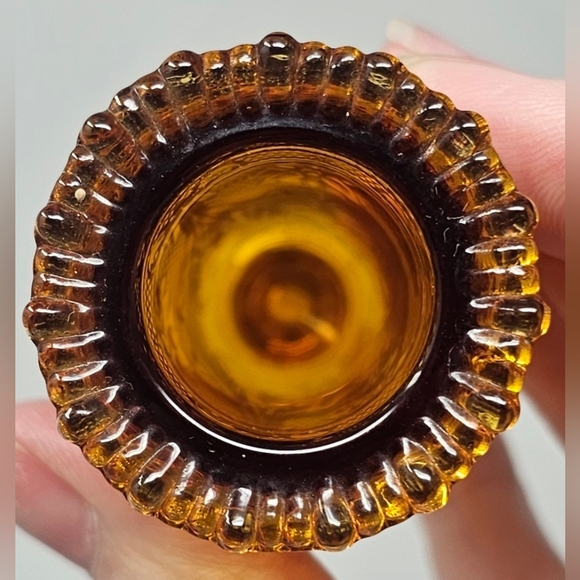 Vintage Indiana Glass Tiara Sandwich Pattern Mini Bud Vase Toothpick Holder 4" - Picture 6 of 9